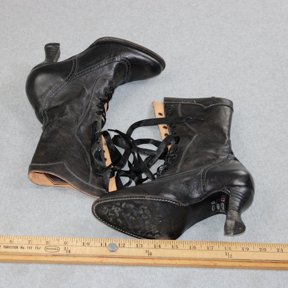 Oak Tree Farms Boots Women Size 6 Black Leather Steampunk Lace Up Granny Cosplay